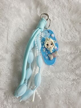 Disney Frozen-Inspired Blue Tassel Keychain Beautiful Junk Keychain Bag Charm